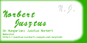 norbert jusztus business card